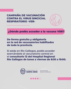 Salud comenzó a aplicar la vacuna contra el Virus Sincicial Respiratorio en Santa Cruz