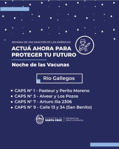Se viene la Noche de las Vacunas en Santa Cruz