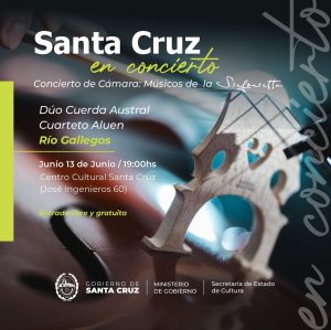 Cultura anunció las nuevas fechas para el Ciclo “Santa Cruz en Concierto”