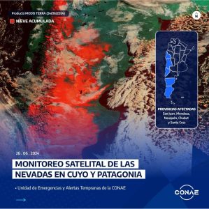 Impactante: una foto de la NASA muestra cómo se ve Santa Cruz tapada de nieve
