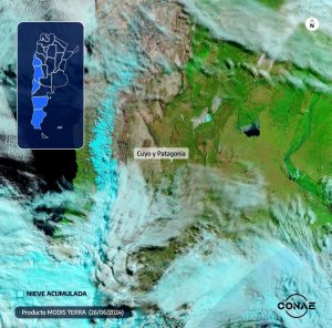 Impactante: una foto de la NASA muestra cómo se ve Santa Cruz tapada de nieve