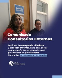 La Caja de Servicios Sociales suspenderá el servicio de Consultorios Externos hasta agosto