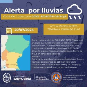 Emergencia climática: alerta roja por fuertes vientos en Santa Cruz