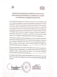 El Servicio Penitenciario de Santa Cruz firmó un convenio interinstitucional con Tucumán