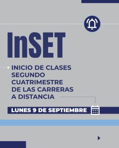 Comunicado importante sobre las carreras a distancia del InSET