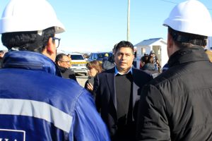 Obra histórica: Vidal encabezó el acto de reapertura de trabajos en Perito Moreno