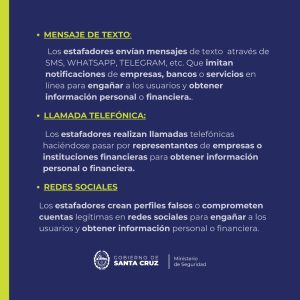 Seguridad informa acerca del Phishing, una modalidad de estafa virtual