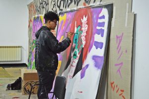 Muralistas y grafiteros trabajan en la nueva muestra del Centro Cultural Santa Cruz