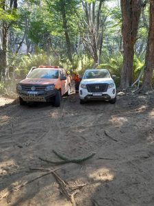 Brigadistas santacruceños en la primera línea de fuego en el Parque Nacional Lanín