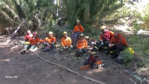 Brigadistas santacruceños en la primera línea de fuego en el Parque Nacional Lanín