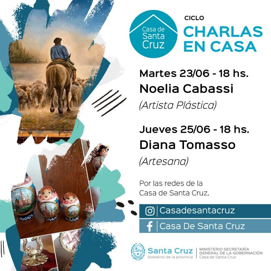 Destacan el ciclo de “Charlas en Casa” que lleva adelante Casa de Santa Cruz