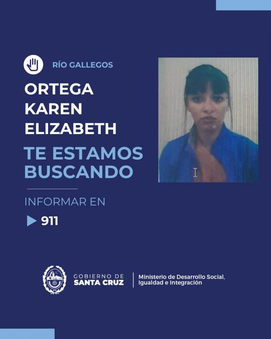 Buscan a Elizabeth Karen Ortega en Río Gallegos