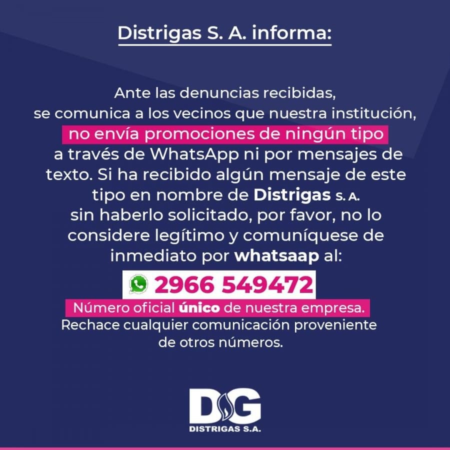 Comunicado oficial de Distrigas S.A.