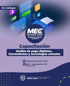 Se llevará adelante una capacitación para emprendedores del MEC en Río Gallegos