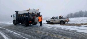 Vialidad Provincial realizó tareas de despeje de nieve en diferentes rutas