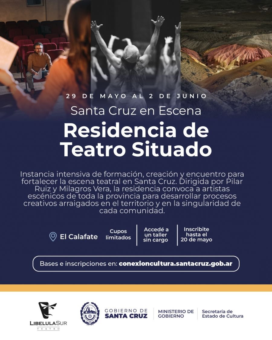 Convocan a actores y actrices a participar de una Residencia Teatral en El Calafate