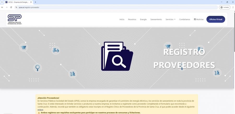 Servicios Públicos lanza el Registro Obligatorio de Proveedores