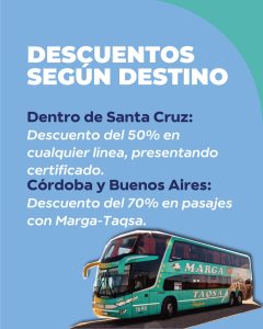 Estudiantes santacruceños podrán viajar con descuento durante el receso invernal