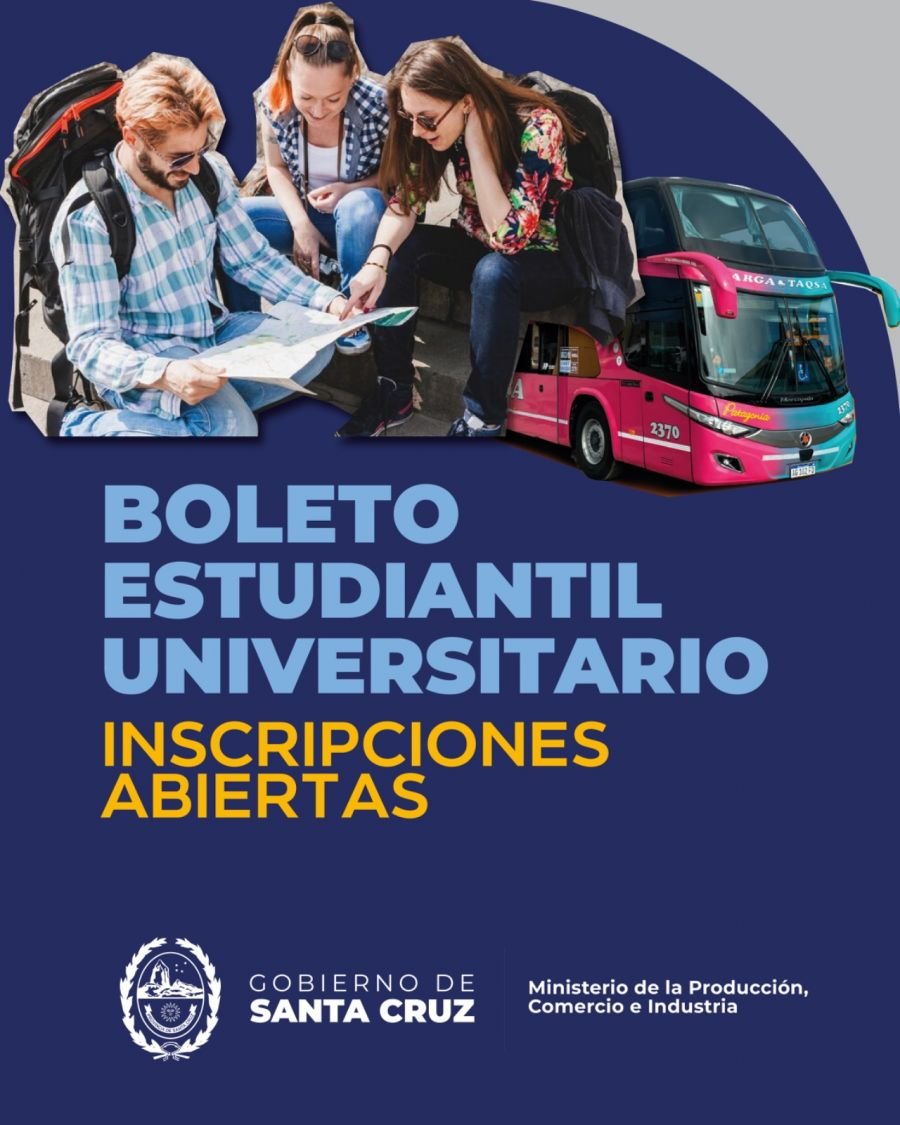 Estudiantes santacruceños podrán viajar con descuento durante el receso invernal