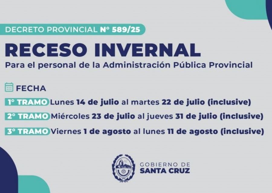 Claudio Vidal firmó el decreto que establece las fechas del receso invernal para la Administración Pública