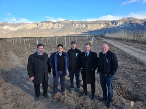 Vidal recorrió el proyecto vitivinícola que impulsa el Consejo Agrario Provincial en Lago Posadas