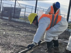Más infraestructura para el deporte: Comenzó el trabajo de hormigonado en el predio de la AIFB