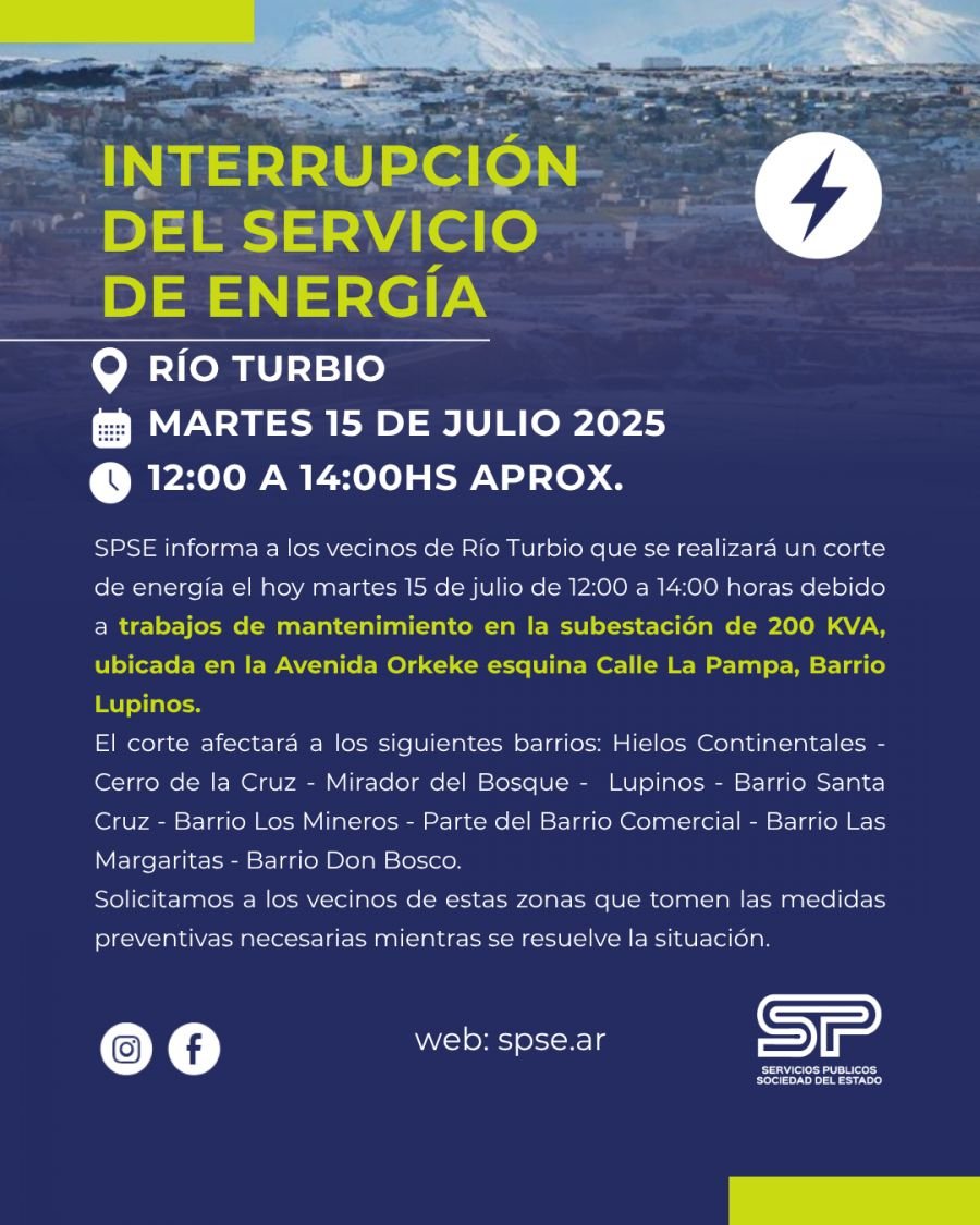 Aviso SPSE Río Turbio