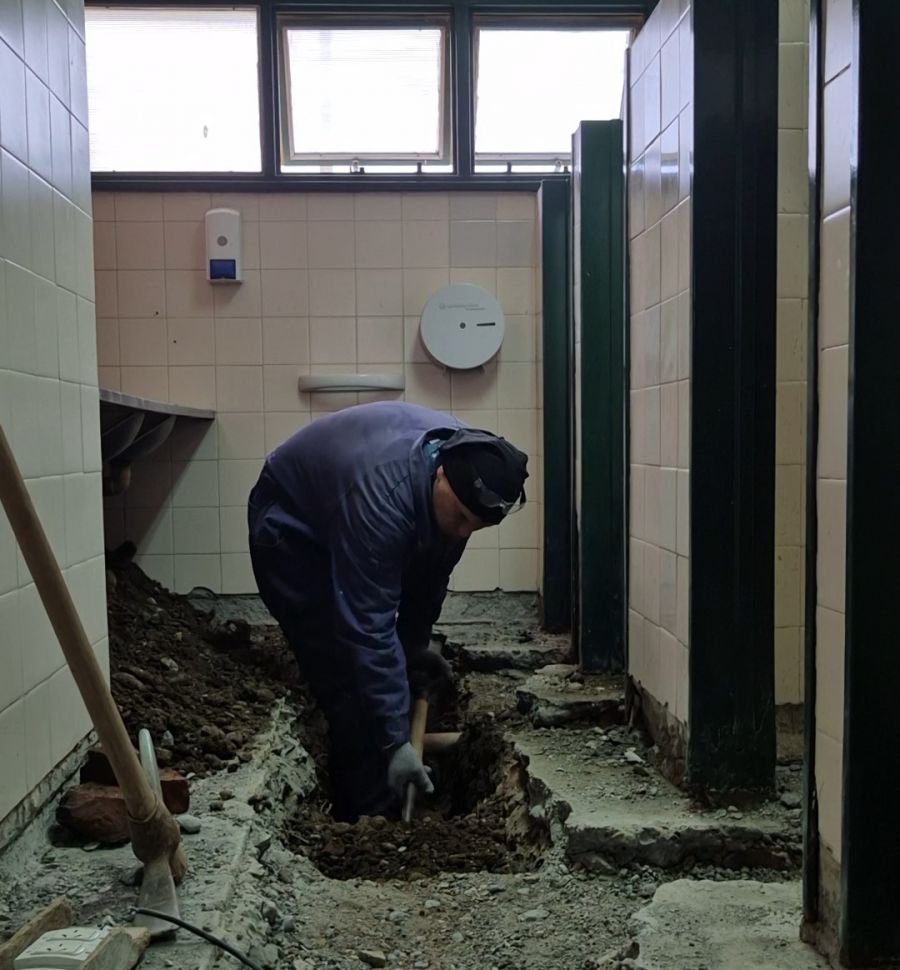 Comenzaron las obras de renovación del sistema cloacal en el Jardín de Infantes N°16 de Río Gallegos