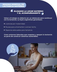 La Semana Mundial de la Lactancia materna remarca la importancia de la nutrición y el acompañamiento