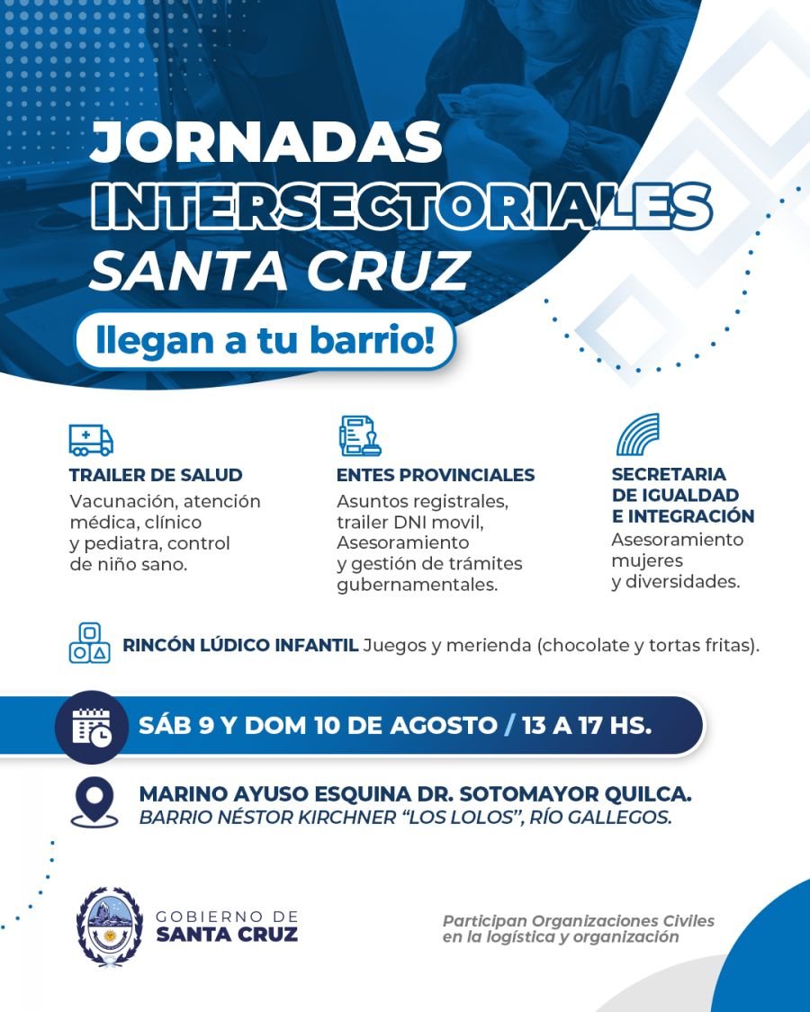 Se realizarán Jornadas Intersectoriales en Río Gallegos