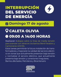 Trabajos en la Red Eléctrica – Corte Programado Domingo