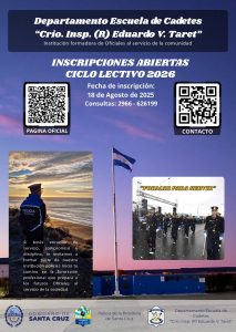 Se encuentra abierta la inscripción para ser parte de la Escuela de Cadetes de la Policía de Santa Cruz