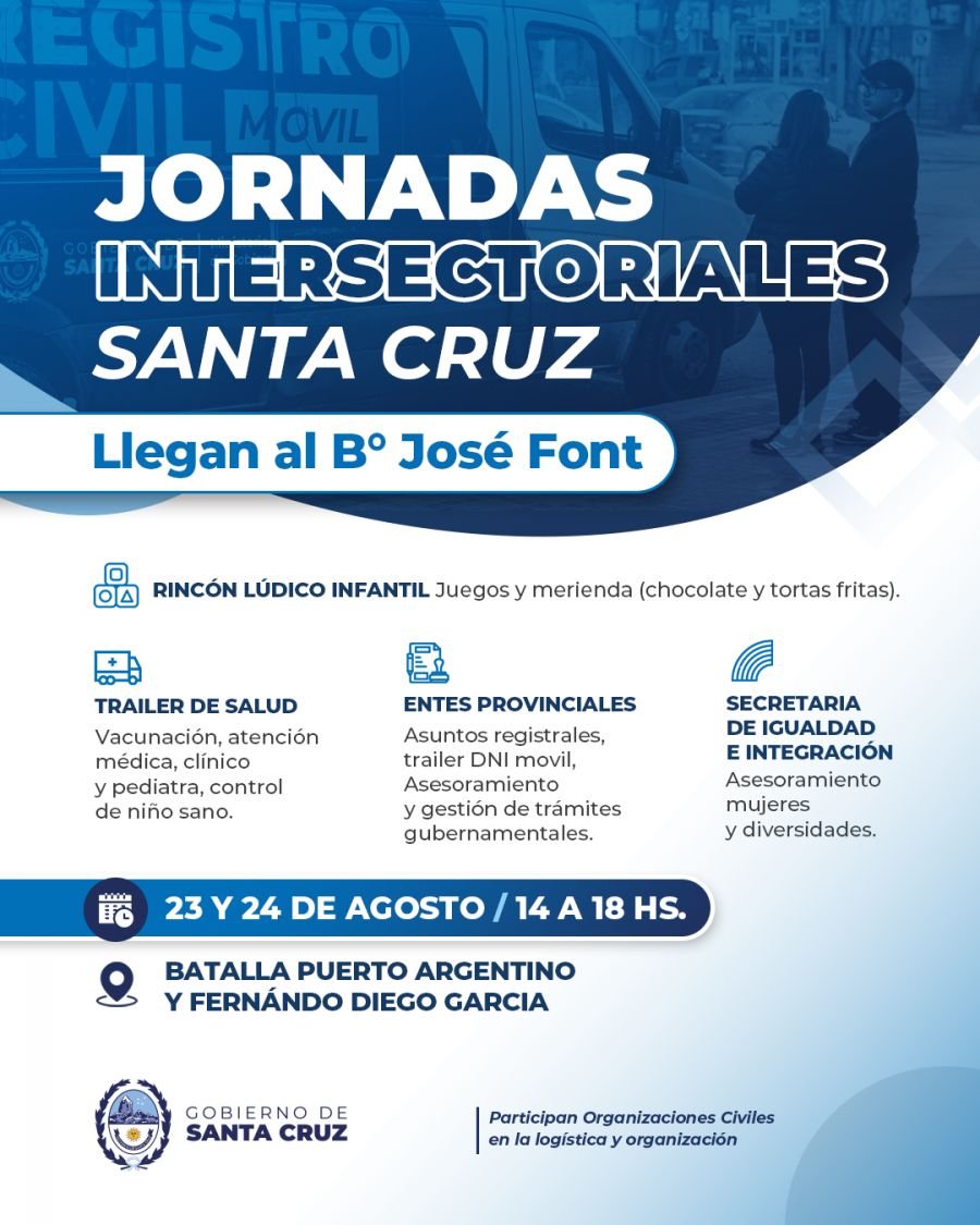 Jornadas Intersectoriales: El Gobierno de Santa Cruz llega al barrio José Font de Río Gallegos