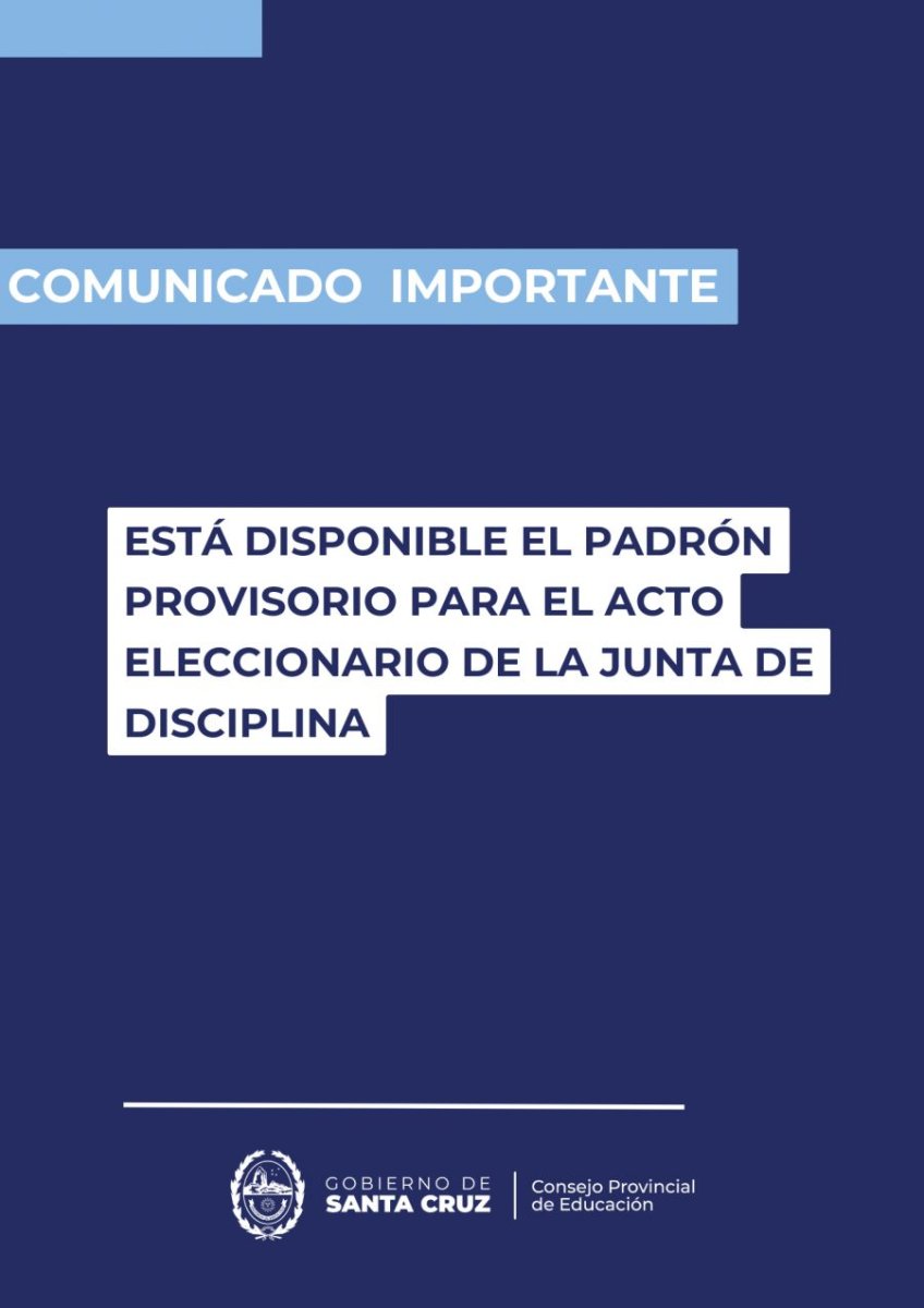Se encuentra disponible el padrón provisorio para el acto eleccionario de la Junta de Disciplina