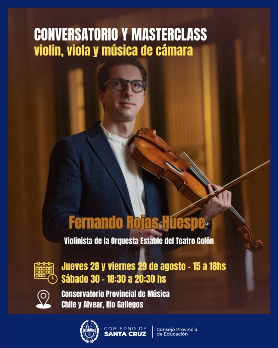 El prestigioso violinista Fernando Rojas Huespe brindará un conversatorio y masterclass