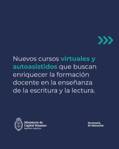 Comenzó la inscripción a cursos virtuales sobre alfabetización para docentes