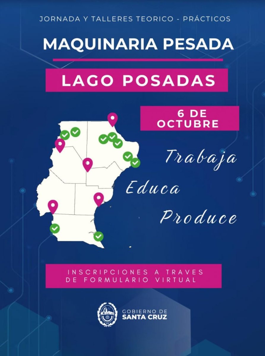 Distrigas realizará una capacitación en Maquinaria Pesada en Lago Posadas