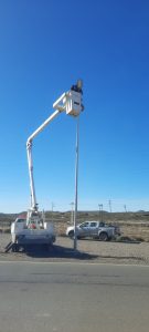 Cañadón Seco cuenta con un nuevo sistema de iluminación en su acceso norte