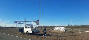 Cañadón Seco cuenta con un nuevo sistema de iluminación en su acceso norte