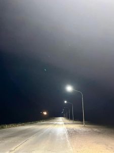 Cañadón Seco cuenta con un nuevo sistema de iluminación en su acceso norte