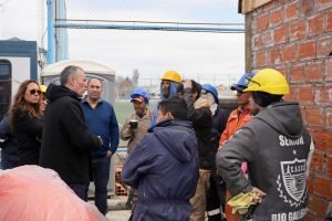 Álvarez recorrió la obra del edificio de la Asociación Independiente de Fútbol de los Barrios