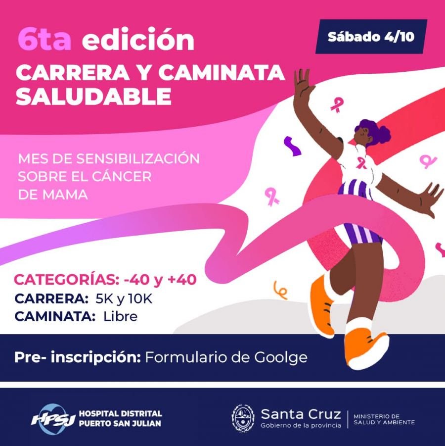 Carrera y caminata saludable por la lucha contra el Cáncer de Mama