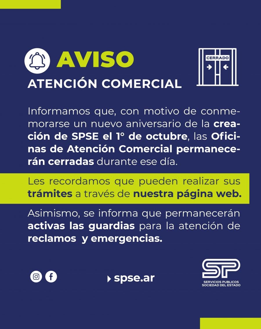 Cierre de oficinas por Aniversario de la Institución