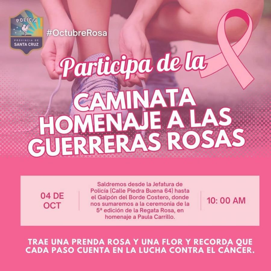 #OctubreRosa: se realizará una caminata en homenaje a las Guerreras Rosas del Viento