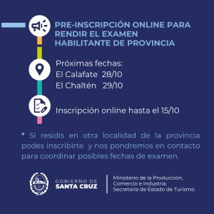 Turismo anunció la apertura de la pre-inscripción al examen para guías provinciales