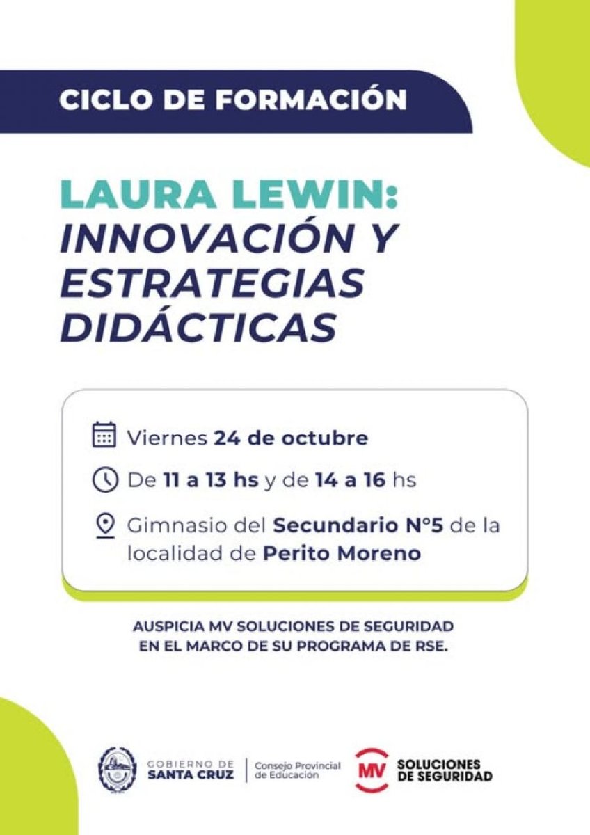 Fortalecimiento de los procesos de enseñanza: Instancia de formación docente con Laura Lewin en Perito Moreno