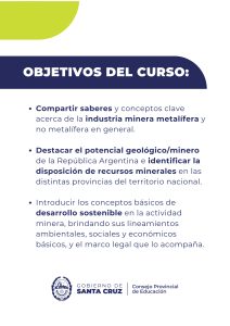 Se encuentran abiertas las inscripciones al curso “De la minería a la vida cotidiana”