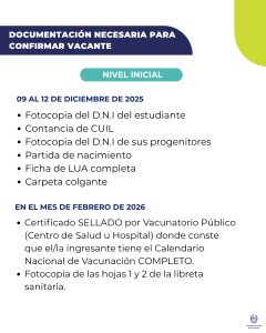 Pre-inscripciones al Ciclo Lectivo 2026