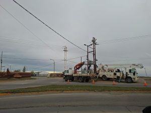 Servicios Públicos reforzó su trabajo ante el temporal de viento en Río Gallegos