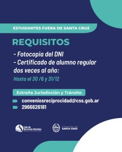 Recordatorio para afiliados estudiantes que residen fuera de Santa Cruz